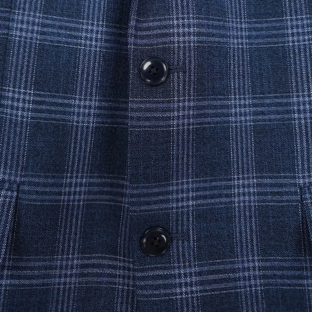 Michael Kors Mens Classic Fit Sport Coat Blazer 42L Blue Plaid Stretch NWT